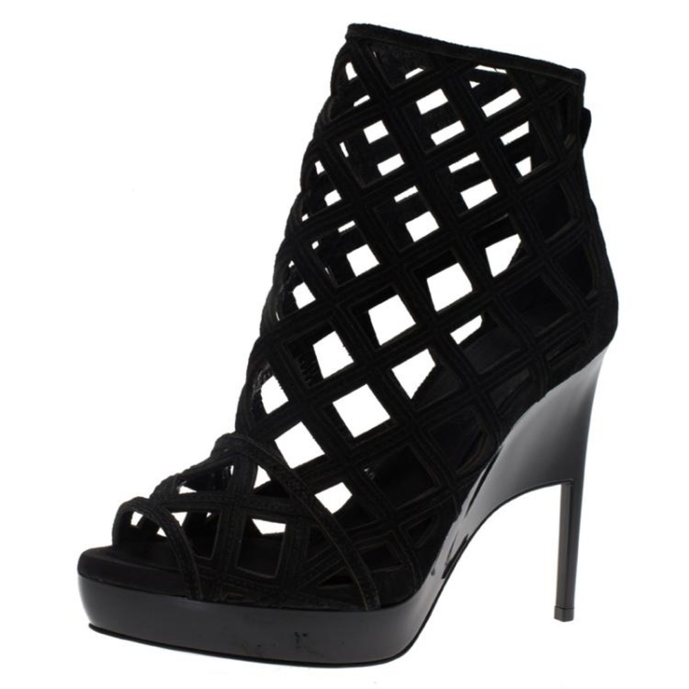 Burberry Edenside Cage Wedge Ankle Boot (SZ 37.5)